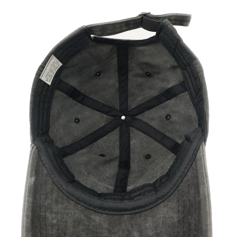 Pizza Embroidered Baseball Cap Vintage Washed Cotton Hat for Men Women