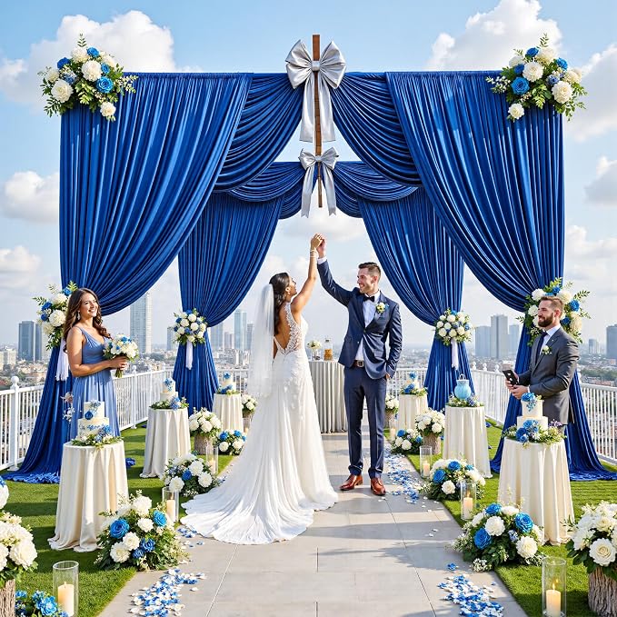 50ft x 12ft Wrinkle Free Royal Blue Backdrop Curtains