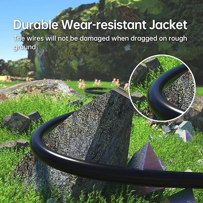 PlugSaf 2 Pack of 3Ft Black Outdoor Extension Cord 16/3 Gauge Waterproof, Cold Weatherproof -58°F, Flame Retardant, Flexible 3 Prong Electric Cord for Lawn Office,13A 1625W 16AWG SJTW, ETL Listed
