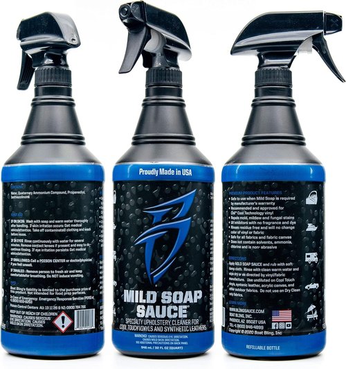 Bling Sauce Upholstery & Vinyl Cleaner - Premium Mild Soap with UV Inhibitors | 32 oz for Boats, Cars, RVs
