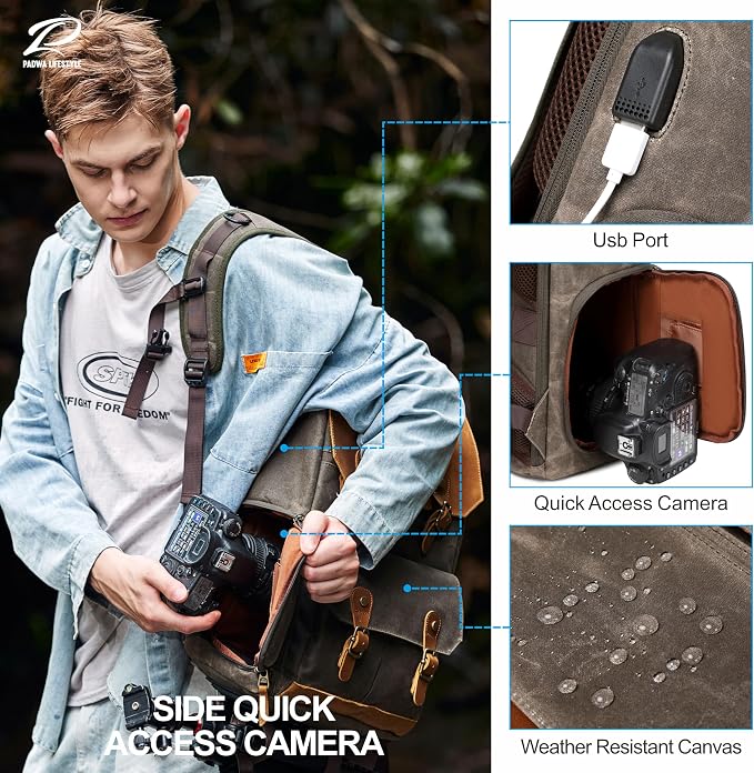 Padwa Lifestyle Coffee Camera Backpack