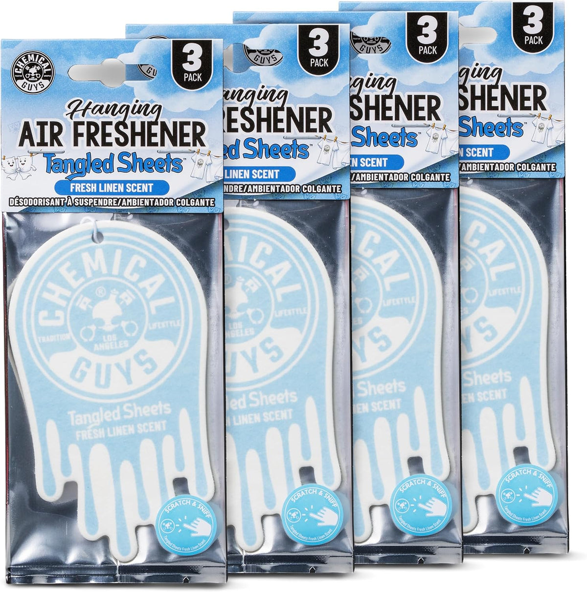 Chemical Guys Car Fresheners, Hanging Air Fresheners - New Car Scent for Cars, Trucks, SUVs, RVs, Home, Office, Work, Dorm Room, & More - 12 Pack
