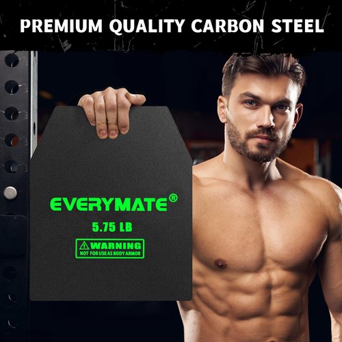 EVERYMATE Tactical Weighted Vest Plates – 3.75/5.75/8.75/14.5/19.75LB Pairs – Insert Weighted Vest Plates- Contoured Ergonomic Fit – WODs, Strength Training, Running, Weight Plates for Vest