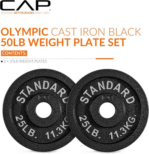 CAP Barbell Olympic Weight Plate - Durable 2-Inch Design | Multiple Sizes Available