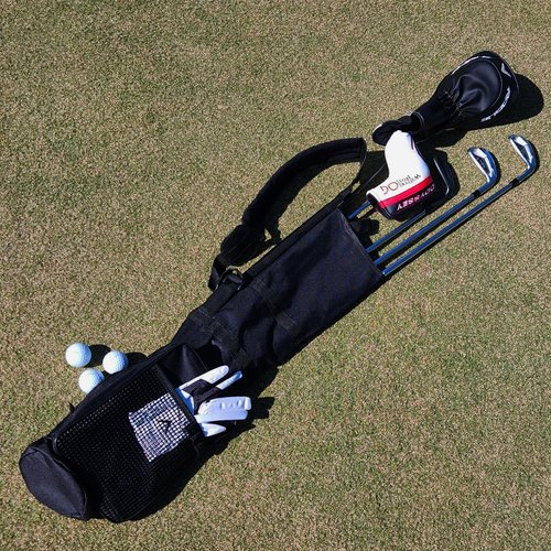 Murray Sporting Goods Golf Sunday Bag | Black Lightweight Travel Carry Sunday Golf Bag with Cushioned Shoulder Strap for Driving Range Practice Easy Transport - for Beginners, Youth, Adult or Seniors
