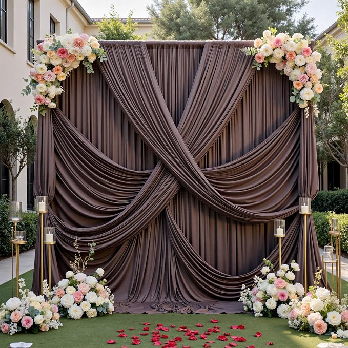 20ft x 12ft Brown Backdrop Curtains
