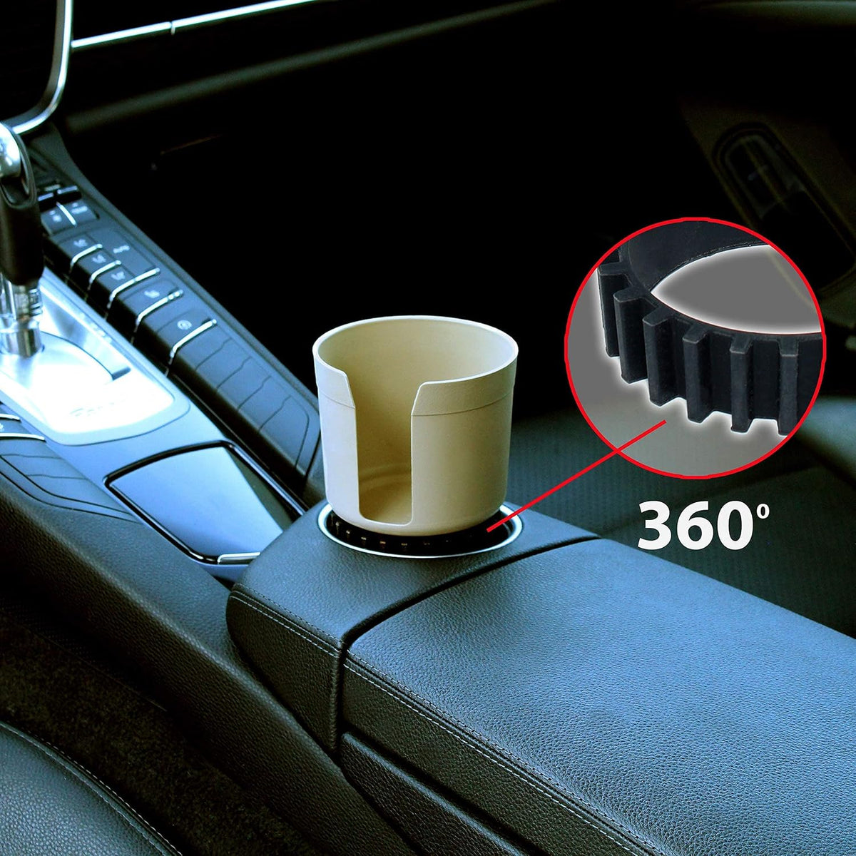Gadjit Cup Keeper 2.0 (2 PK) Cup Holder Adapter w/Beverage Band Expander fits into car Cup Holders 2.5-3" Wide for Hydro Flasks Yeti Tumbler 20-30 oz, Coffee & Travel Mugs up to 3.25" diameters (Tan)