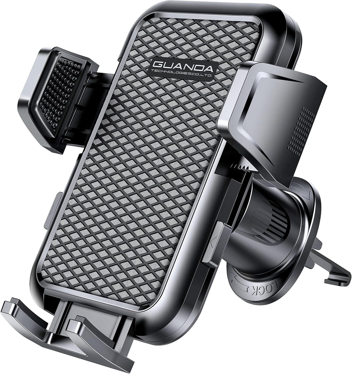 Air Vent Car Phone Holder, Metal Hook Clip, One-Hand Release, Anti-Shake