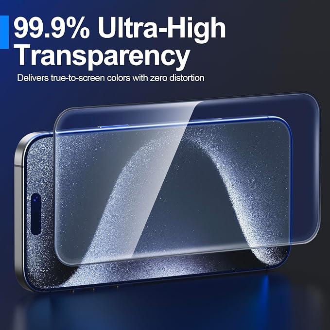 Ailun 3 Pack Screen Protector for iPhone 15 Pro Max + 3 Pack Camera Lens