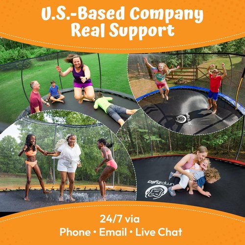 Jumpzylla Trampoline - ASTM Approved Outdoor Fun for Kids & Adults | 8FT to 16FT with Enclosure & Ladder