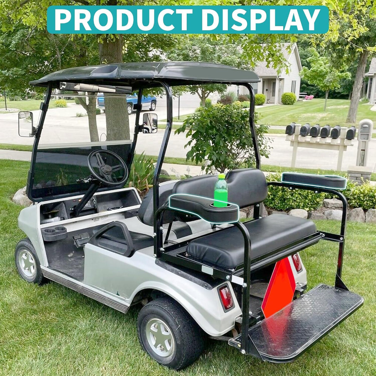 ECOTRIC Golf Cart Rear Seat Arm Rest Compatible with EZGO Club Car Yamaha