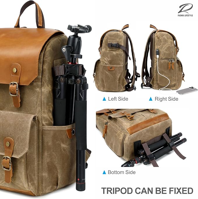 Padwa Lifestyle Khaki Camera Backpack