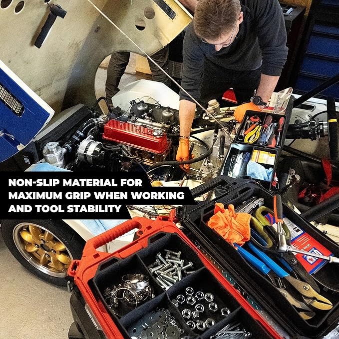StealthMounts Six FlexiTray | Flexible Tool Trays Compatible with Milwaukee PACKOUT | Organiser for Tools, Nuts, Bolts & Parts | Workshop, Garage & Van Storage | Made in The UK