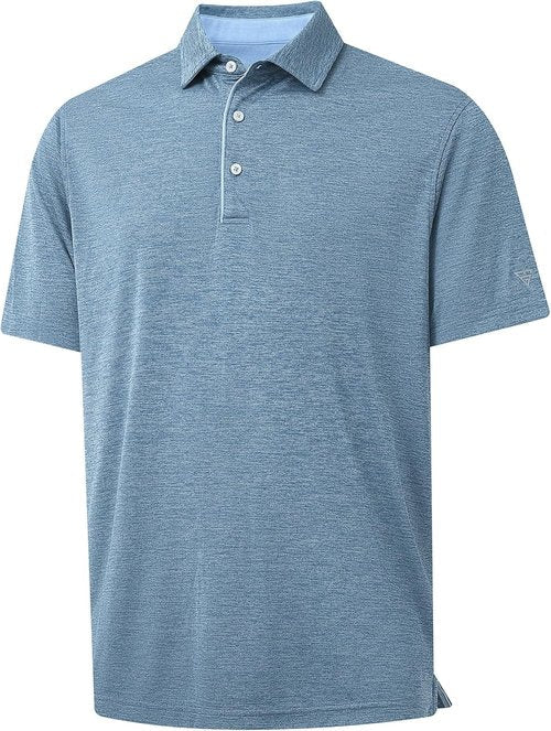 M MAELREG Golf Shirts for Men - Short Sleeve Moisture-Wicking Striped Polo | Casual Performance Fit