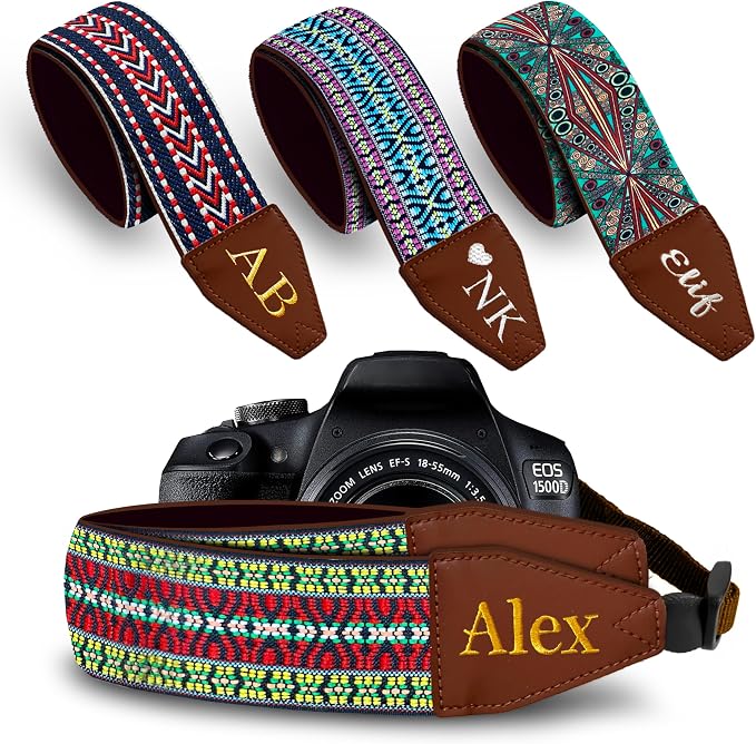 Art Tribute Custom Camera Strap California Weave- Add Your Text and We Make It