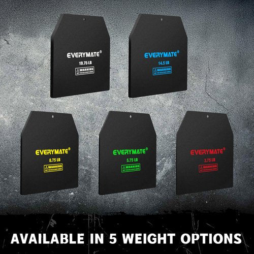 EVERYMATE Tactical Weighted Vest Plates – 3.75/5.75/8.75/14.5/19.75LB Pairs – Insert Weighted Vest Plates- Contoured Ergonomic Fit – WODs, Strength Training, Running, Weight Plates for Vest
