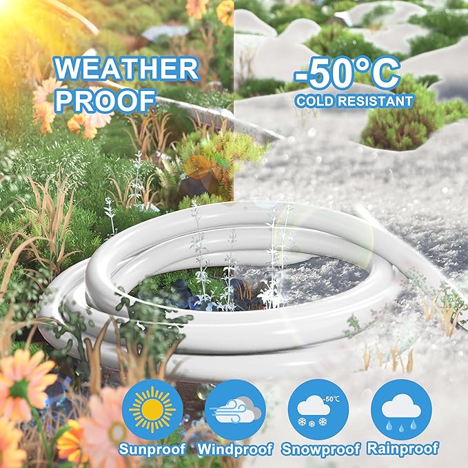 HUANCHAIN Indoor Outdoor White Extension Cord 2-Pack 3 ft Waterproof, 16/3 Gauge Flexible Cold-Resistant Appliance Extension Cord Outside, 13A 1625W 16AWG SJTW, 3 Prong Electric Cable, ETL