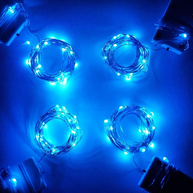 15 Pack 30 LED Micro Starry String Lights Battery Operated(Included),Fairy Waterproof Silver Wire Lights,for DIY Party Garden Wedding Table Indoor&Outdoor Decorations