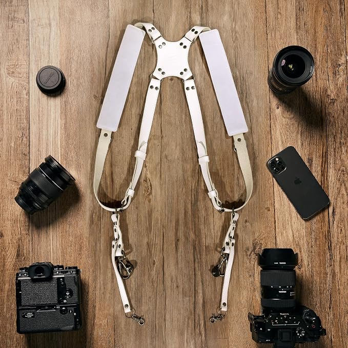 Padwa Lifestyle White Dual Camera Harness Strap