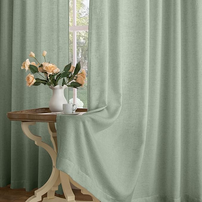 Memory Trained Pinch Pleated Curtains 92 Inches Long, Viral Linen Pinch Pleat