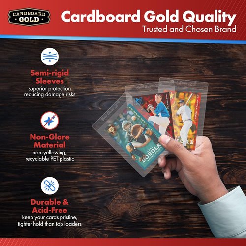 Cardboard Gold Card Saver 1-400 Count | Semi-Rigid Trading Card Holders - PSA-Approved Protectors for Sports Cards