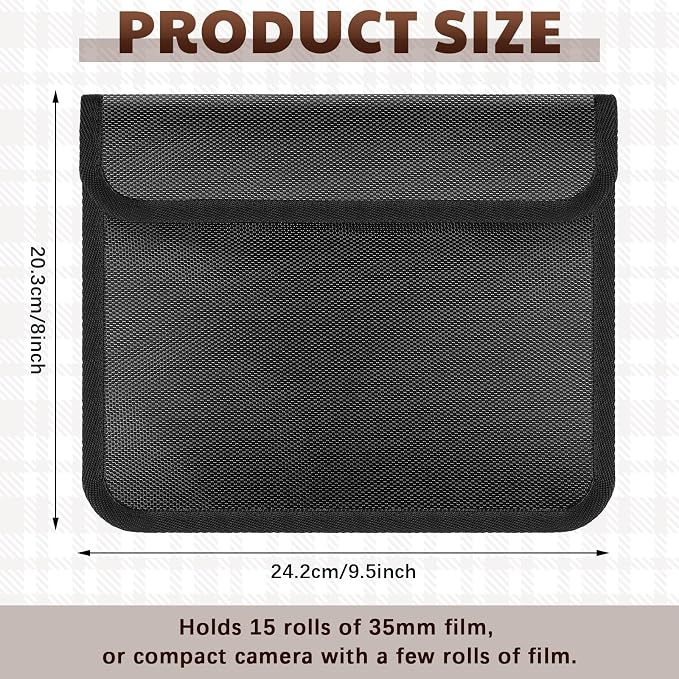 2 Pieces Filmguard Bag Waterproof Storage Carrying Case Xray Proof Bags Film