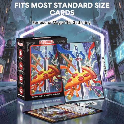 KABINKA MTG Card Sleeves - Turtles Design | 100 Standard Size Pack with Clear Front & Matte Back