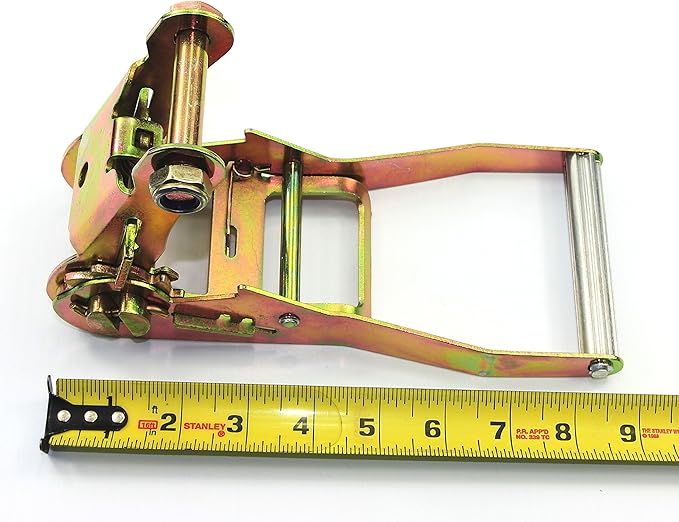 GRIPON (Pack of 6) 2" x8' Lasso Strap with 2" Ratchet and J Finger Hook Tie Down