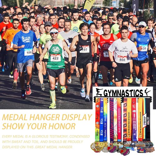 Goutoports Medal Hanger - Personalized Award Ribbon Organizer for 60 Medals | Wall Mount for Athletes