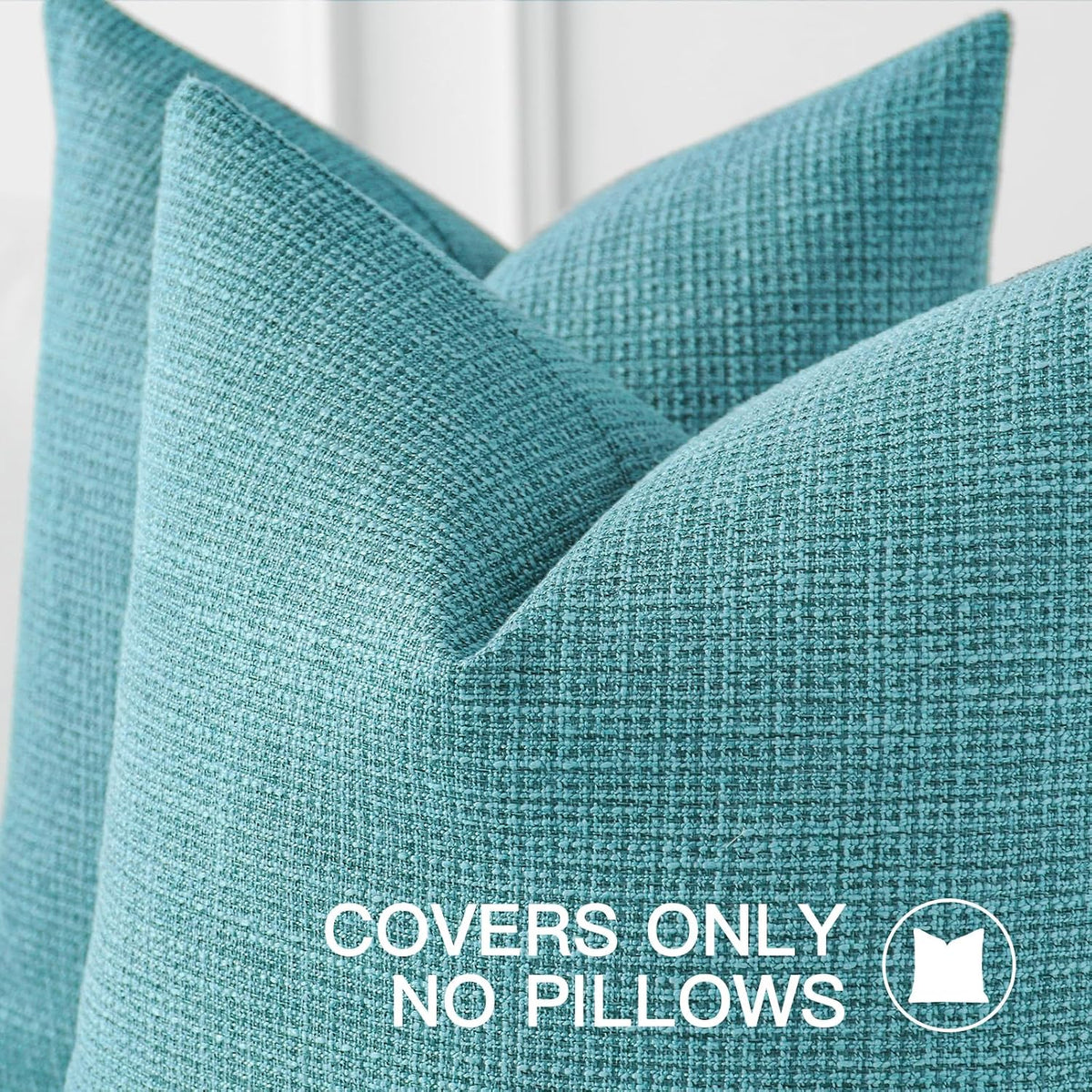 OTOSTAR Linen Throw Pillow Cover Set of 1 Decorative Square Pillowcases Cushion Covers 24x24 Inch for Home Decor Sofa Bedroom Car 60 x 60CM Turquoise
