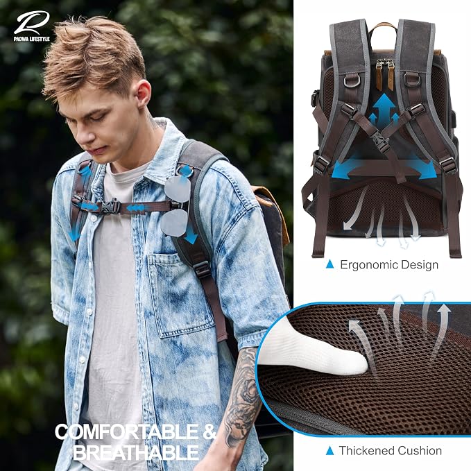 Padwa Lifestyle Gray Black Camera Backpack