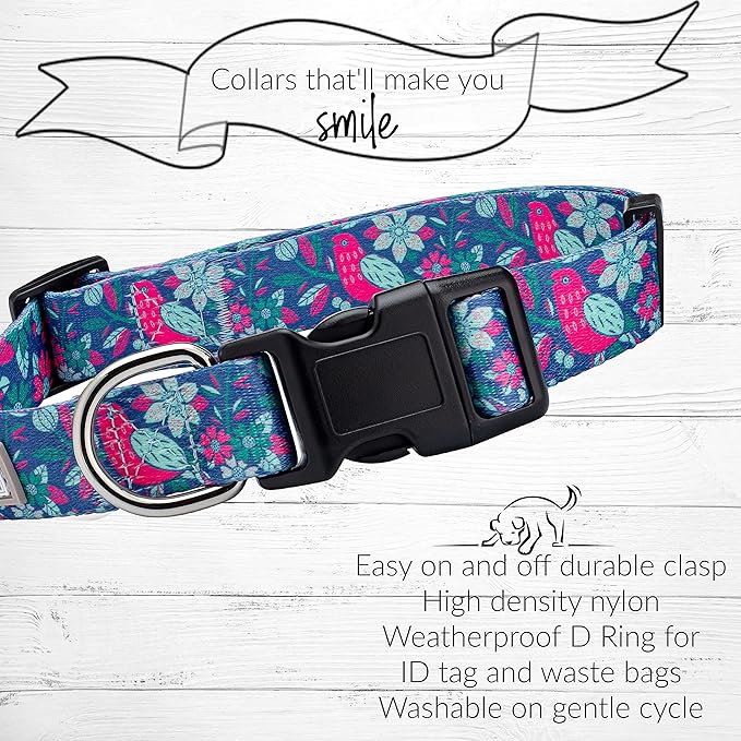 Lucky Love Dog - Adjustable Dog Collar with Easy Click Buckle for Large Dogs, Durable, & Comfortable for Male & Female Dogs, Pet Collar for Puppies & Adult Ones - Carriebelle, XL