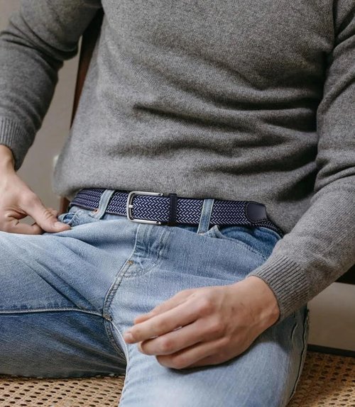CHAOREN Men's Braided Stretch Golf Belt - Versatile 1 3/8" Design for Casual Pants & Shorts