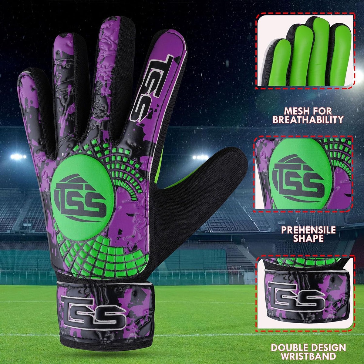 Regine Switzerland Soccer Goalie Gloves - Youth & Adult Football Keeper Gloves with Double Wrist Protection & 4mm Anti-Slip Grip