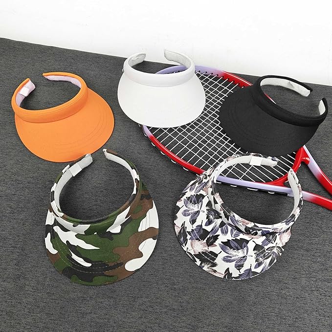 3 Pack Sports Sun Visor Hat Women Men Adjustable Clip On Visors Outdoor Golf Beach Cap