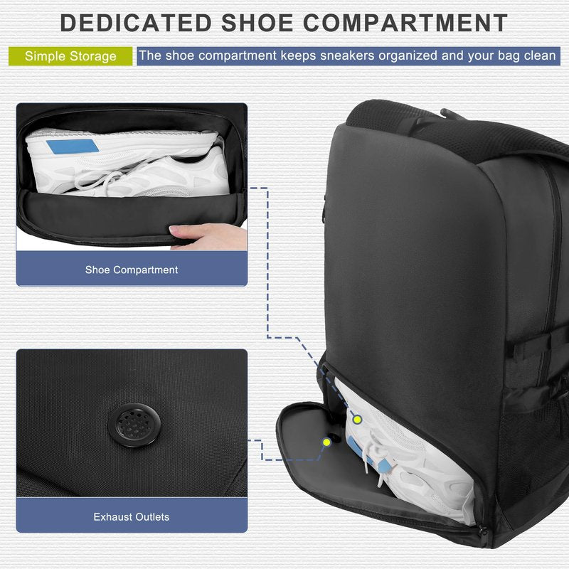 UNIHIMAL Tennis Bag Tennis Backpack for Men Women, Large Capacity Holds 2 Rackets with Ventilated Shoe Compartment and Insulated Pocket