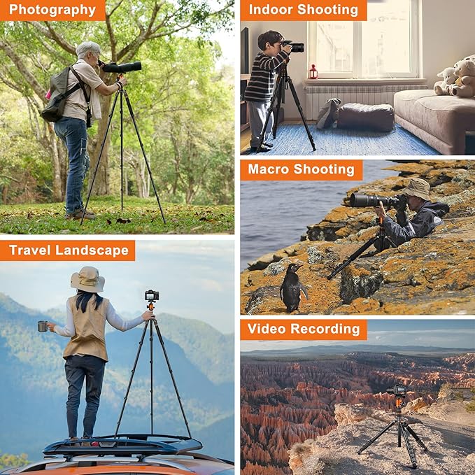 JOILCAN Tripod for Camera, Heavy Duty Travel Tripod for Binoculars Spotting