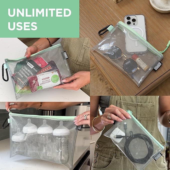 GOBAGS Air Production Multi‑Size Clear Zipper Pouch – Cable Organizer & Travel