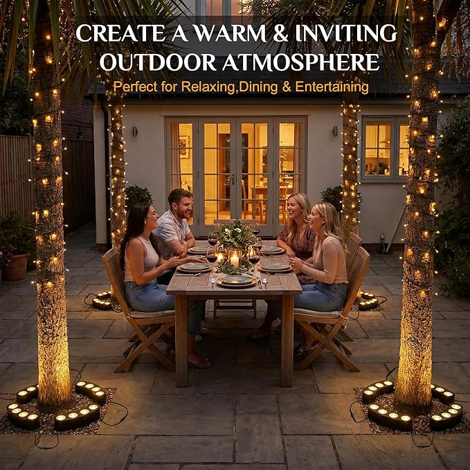 Solar Tree Lights Outdoor, Ring Solar Uplights