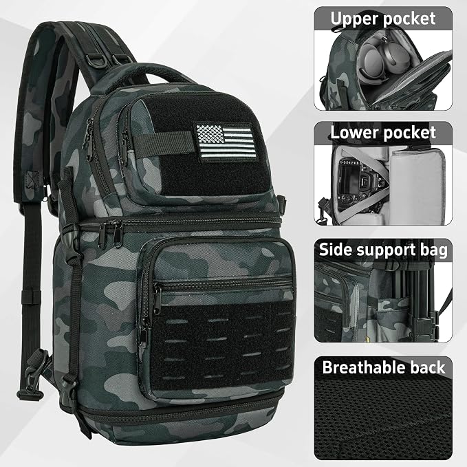 TORIBIO Camera Sling Bag, DSLR/SLR/Mirrorless Camera Bag