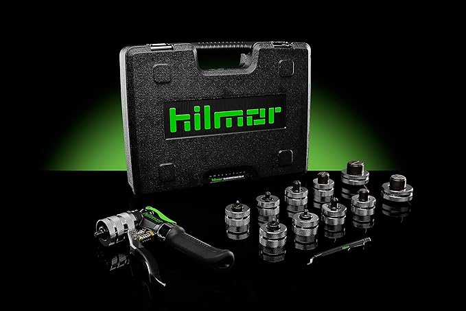 Hilmor Compact Swage Tool Kit with Case, HVAC Tools and Equipment for Maintenance and Repairs, Single Hand Operation, Black