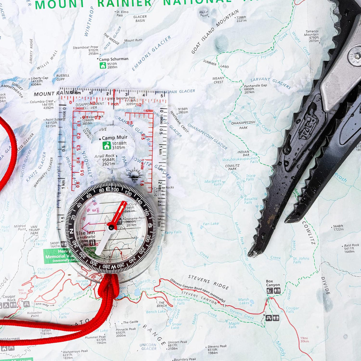 Sun Company ProMap - Ultra Lightweight Baseplate Compass with Declination Scale | Perfect for Hiking & Camping Navigation