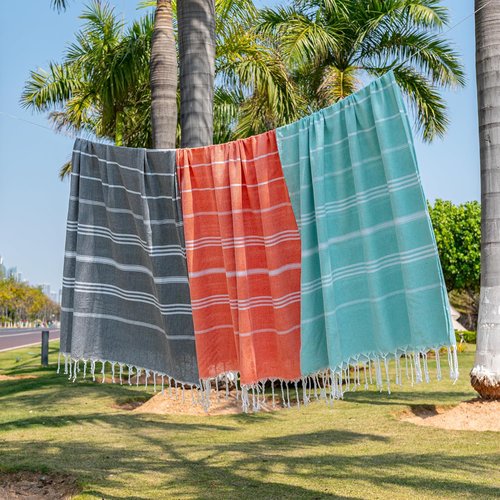Aegero Turkish Beach Towel - Oversized 36"x71" Quick Dry Sand-Free Lightweight Travel Essential | Yellow