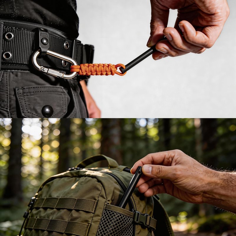 Owldacious Fire Starter Survival Kit – 4 Ferro Rods (4", 3.2", 2×2.4"), 2 Strikers, 2 Tinder Wicks (13" Each), and 2 Paracords (40“ Each). Flint and Steel Emergency Tool.