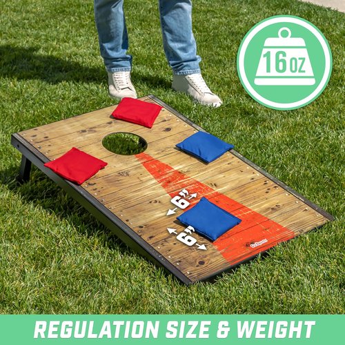 GoSports Official Regulation Cornhole Bean Bags Set of 8 - All Weather Durable Design | American Stars and Stripes or Red and Blue