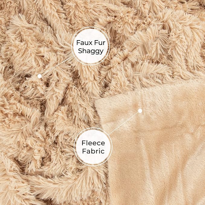 Tuddrom Decorative Extra Soft Faux Fur Blanket Twin Size 70" x 78", Solid