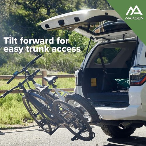 ARKSEN Bike Rack - 2-Bike Hitch Mount Platform for Electric & Fat Tire Bikes | Holds 150 lbs Total, Fits 2" Receiver