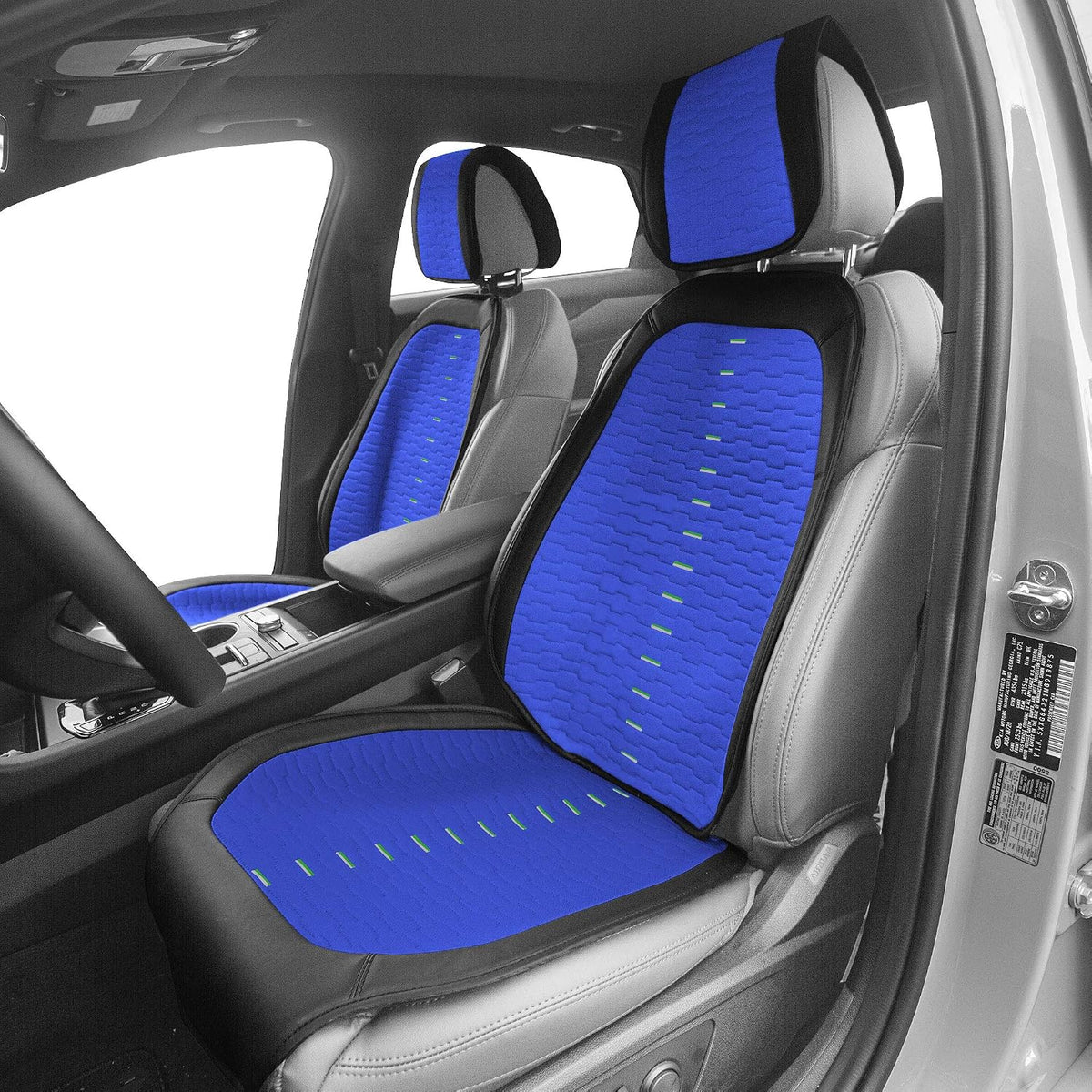 FH Group Front Set Automotive Seat Cushions, Car Seat Covers, Universal Fit, Airbag Compatible Seat Cover for SUV, Sedan, Van, Blue