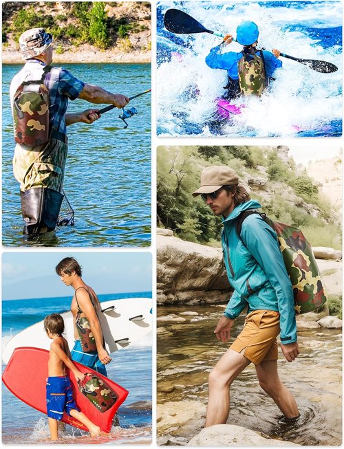 HEETA Waterproof Dry Bag - Lightweight Roll Top Storage Backpack with Emergency Whistle | 5L-40L Sizes for Travel, Kayaking, Camping