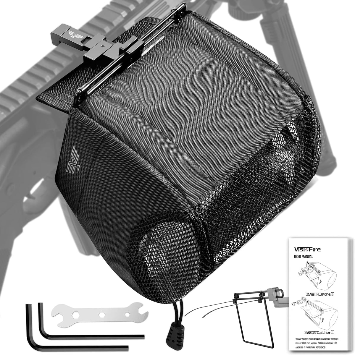 Visiofire Brass Catcher - Spring-Loaded Shell Catcher with 304SS Mesh & Zippered Bottom | Heat-Resistant Design